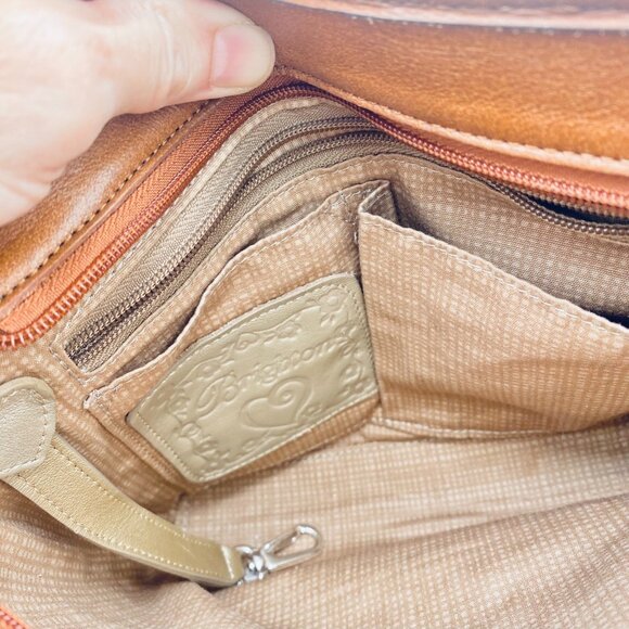 Brighton Crossbody Purse Womens M Tan Straw Leather Woven Messenger Boho - Picture 12 of 13